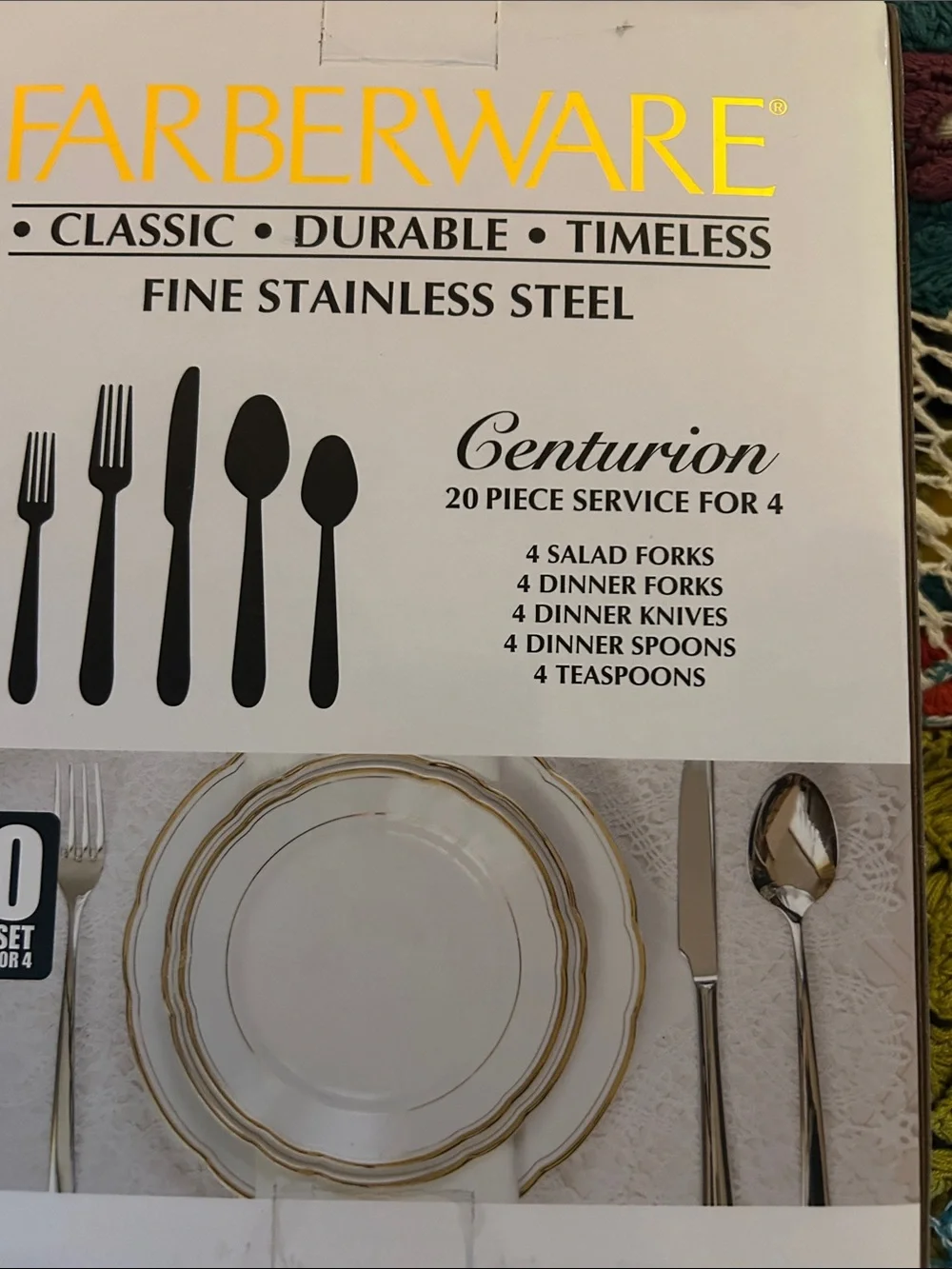 Farberware Polished Stainless Steel 20-Piece Flatware Set - Silver